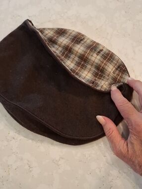 Vintage Dark Brown Wool/plaid Flannel Lined Bermuda Bag Cover 1980s